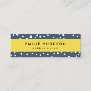 Navy Blue Dalmatian Spots, Dalmatian Dots, Dotted Mini Business Card