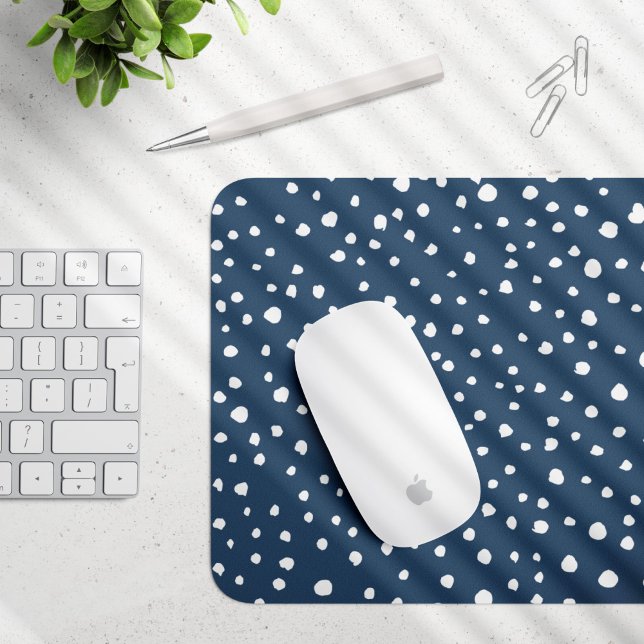 Navy Blue Dalmatian Spots, Dalmatian Dots, Dotted Mouse Mat (Creator Uploaded)