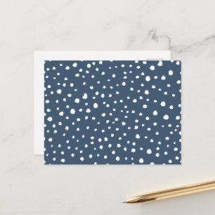 Navy Blue Dalmatian Spots, Dalmatian Dots, Dotted Postcard