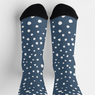 Navy Blue Dalmatian Spots, Dalmatian Dots, Dotted Socks