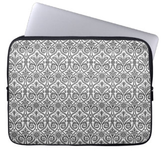 Navy Blue Damaks Pattern Laptop Sleeve