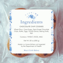 Navy Blue Damask Bakery Ingredients Product