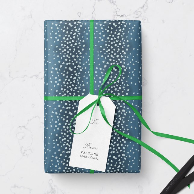 Navy Blue Deer Fawn Spots Wrapping Paper (animal print baby deer fawn spot patterned gift wrapping paper in navy blue)