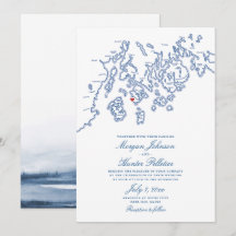 Navy Blue Deer Isle Maine Elegant Aragosta Wedding