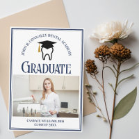 Navy Blue Dental School Photo Custom Graduation
