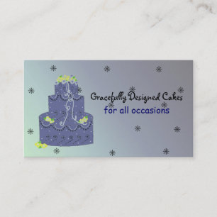 Navy Blue Designer Cake Business Card
