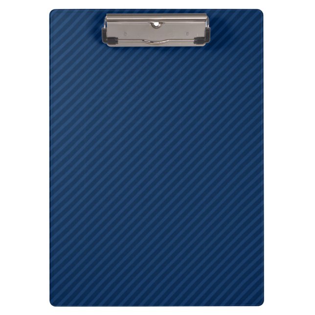 Navy Blue Diagonal Stripes, Striped Clipboard (Front)