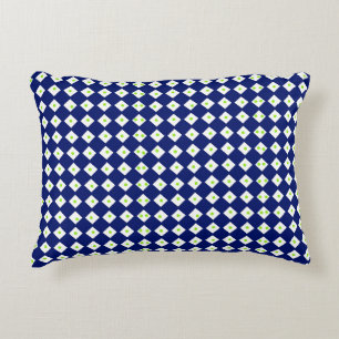 Navy Blue Diamond Geometric Pattern Decorative Cushion