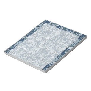 Navy Blue Digital Camouflage Decor Notepad