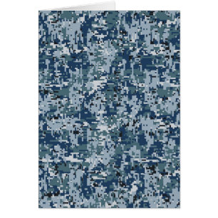 Navy Blue Digital Pixels Camouflage Decor