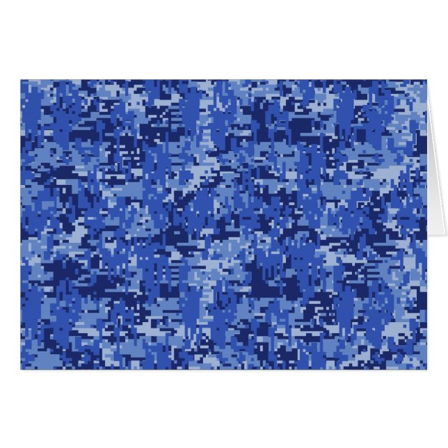 Navy Blue Digital Pixels Camouflage Texture Decor (Front Horizontal)