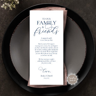 Navy Blue, Dinner Place Setting Thank You Card