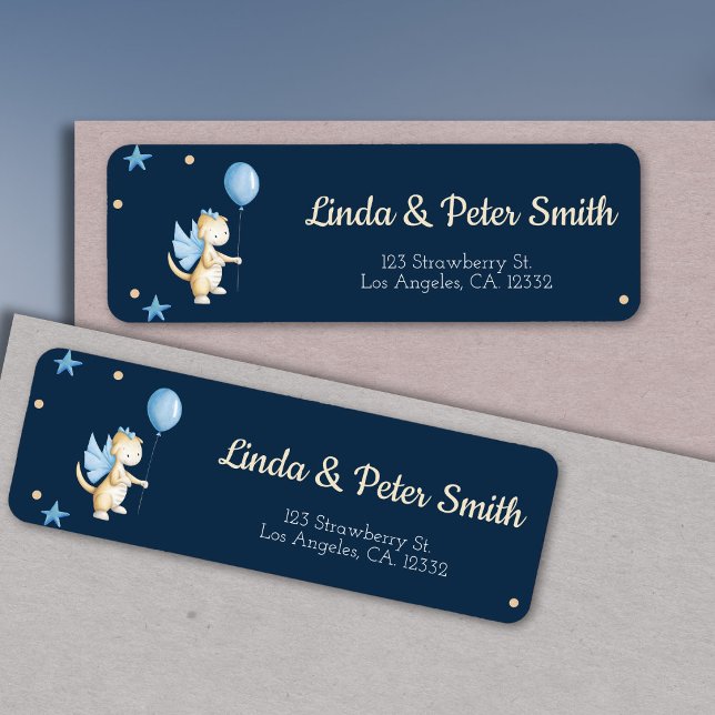 Navy Blue Dragon with Balloon Return Address (Creator Uploaded)