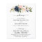 Navy Blue Dusty Blush Pink Floral Wedding Program