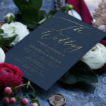 Navy Blue Elegant Full Real Gold The Wedding<br><div class="desc">This card is part of a large collection - click below or ask me for me info
*the front of this card is real foil</div>