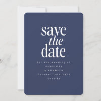 Navy Blue Elegant Modern Classic Wedding