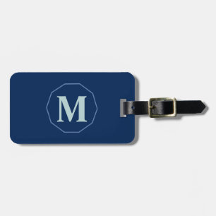 Navy Blue elegant monogram personalised Luggage Tag