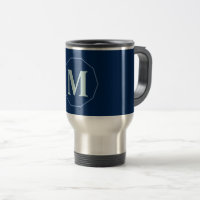 Navy Blue elegant monogram personalised