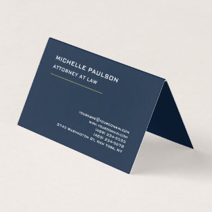 Navy Blue Elegant Plain Professional Modern Business Card
