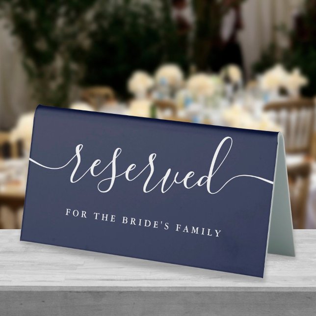 Navy Blue Elegant Script Wedding Reserved (Creator Uploaded)