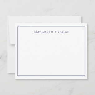 Navy Blue Elegant Vintage Minimalist Personalised Card