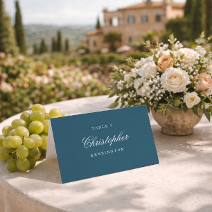 Navy Blue Elegant Wedding Place Cards