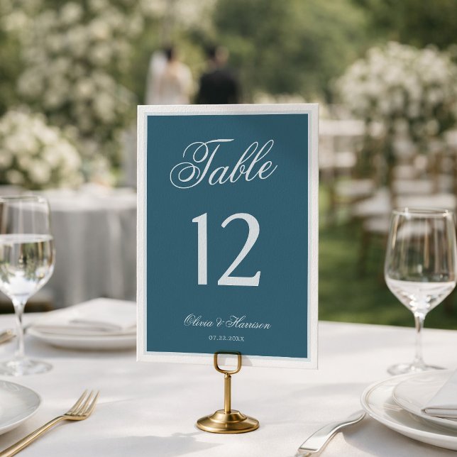 Navy Blue Elegant Wedding Table Numbers (Creator Uploaded)