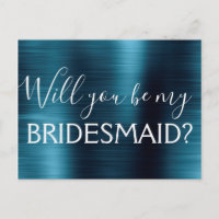 Navy Blue Elegant Will You be my Bridesmaid