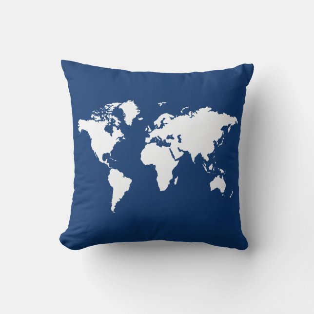 Navy Blue Elegant World Cushion (Front)