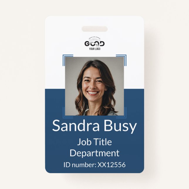 Navy Blue | Employee Photo ID Company Badge ID Badge (Front)