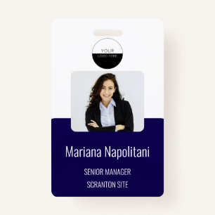 Navy Blue Employee Photo ID Company Security Badge ID Badge