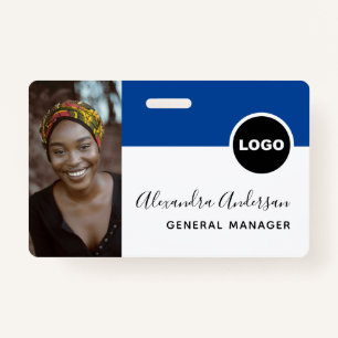 Navy Blue Employee Photo ID Company Security ID Badge