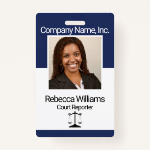 Navy Blue - Employee Picture Badge ID Badge