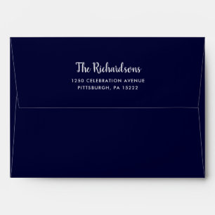 Navy Blue Envelopes   Pre-Printed Return Address