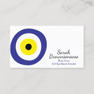 Navy Blue Evil Eye Amulet Minimalist Nazar Business Card