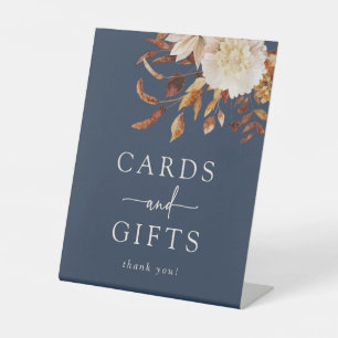 Navy Blue Fall Cards Sign