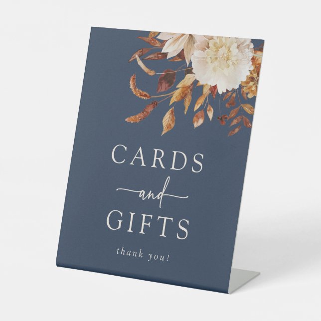 Navy Blue Fall Cards Sign (Front)