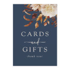 Navy Blue Fall Cards Sign
