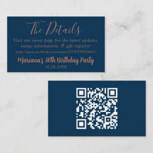 Navy Blue Fall Event Details Enclosure Card