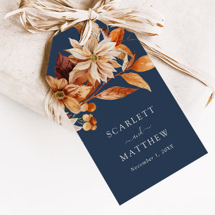 Navy Blue Fall Favour Tags