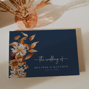 Navy Blue Fall Guest Book