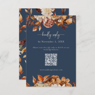 Navy Blue Fall Leaves Response Card