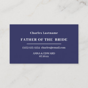 Navy Blue Father of the Bride Business Cards