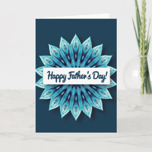 Navy Blue Fathers Day Art Card