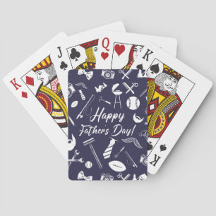 Navy Blue Father's Day Playing Cards