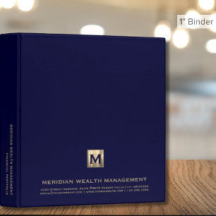 Navy Blue Financial Binder