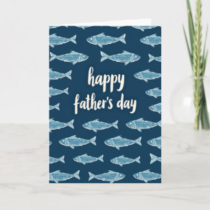 Navy Blue Fish Father Card