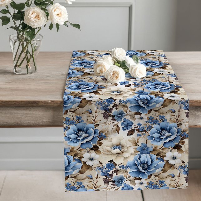 Navy Blue Floral Home Decor Table Runner (Navy Blue Floral Home Decor Table Runner)