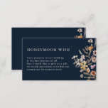 Navy Blue Floral Honeymoon Wish Enclosure Card<br><div class="desc">This stylish & elegant honeymoon wish details enclosure card features gorgeous hand-painted watercolor wildflowers arranged as a lovely bouquet perfect for spring,  summer,  or fall weddings. Find matching items in the Navy Blue Boho Wildflower Wedding Collection.</div>