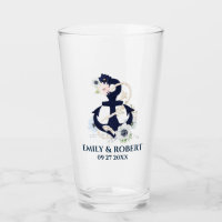 Navy-blue floral nautical boat anchor